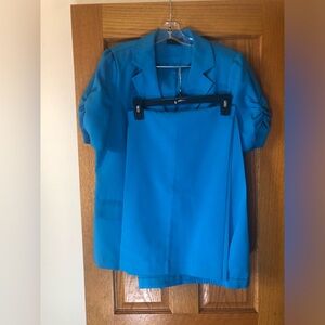 Metrostyle Vibrant Blue Blazer And Pants Set.